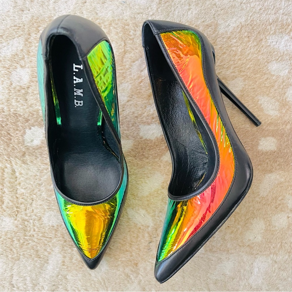 L.A.M.B. Bethel Dress Pump Copper/Black Size 9 New In Box